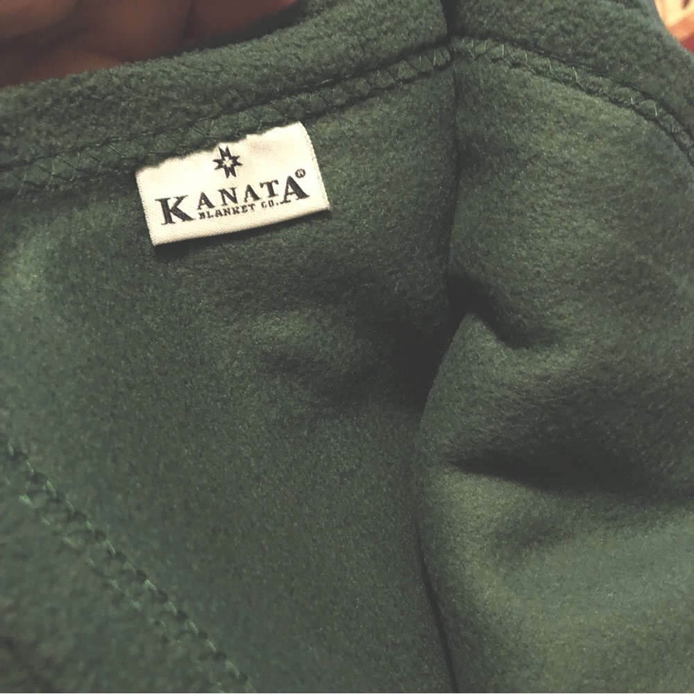 (2) Kanata 50x60 Fleece Blanket Dark Green
